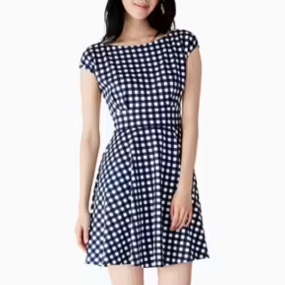 ♠︎ kate spade Gingham Ponte Fiorella Dress - Picture 1 of 7